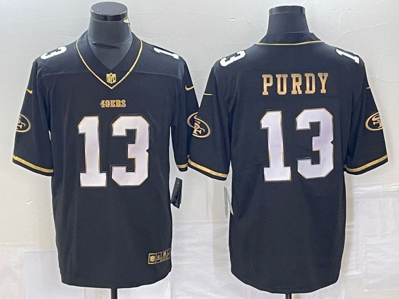 Men San Francisco 49ers #13 Purdy Black gold 2023 Nike Vapor Limited NFL Jersey style 3->women nfl jersey->Women Jersey